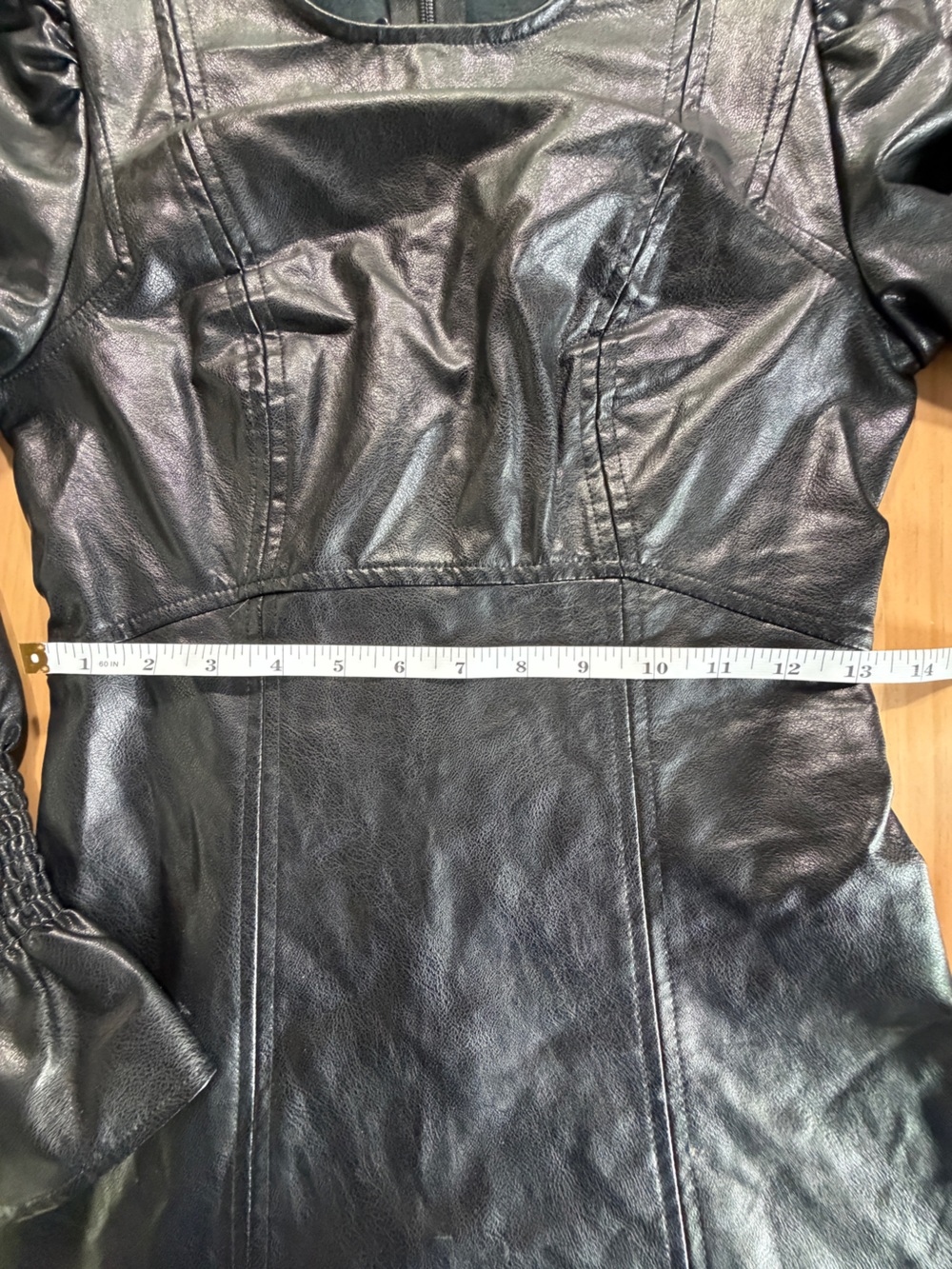 moodie Black Faux Leather Mini Dress B12 - Picture 8 of 12